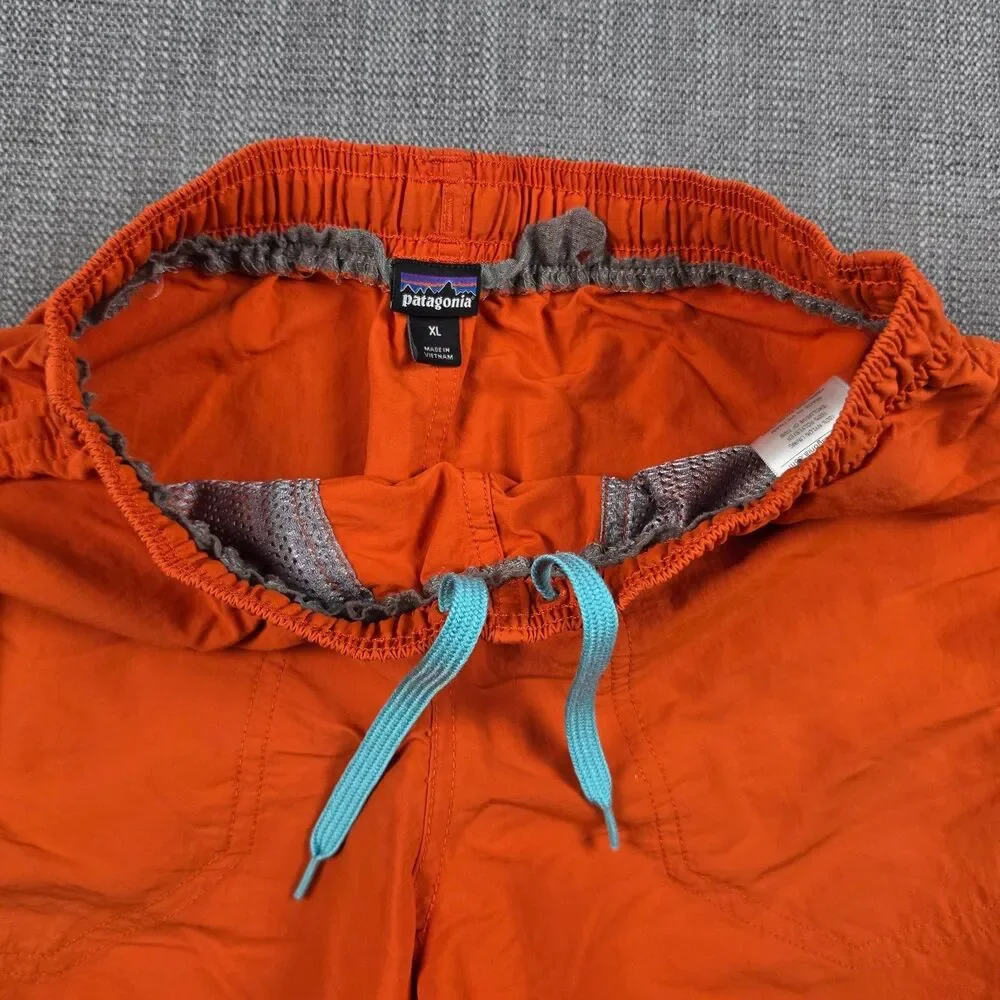 Patagonia Baggies Shorts Boys XL 14 Orange Nylon Swim Trunk Board Shorts Water